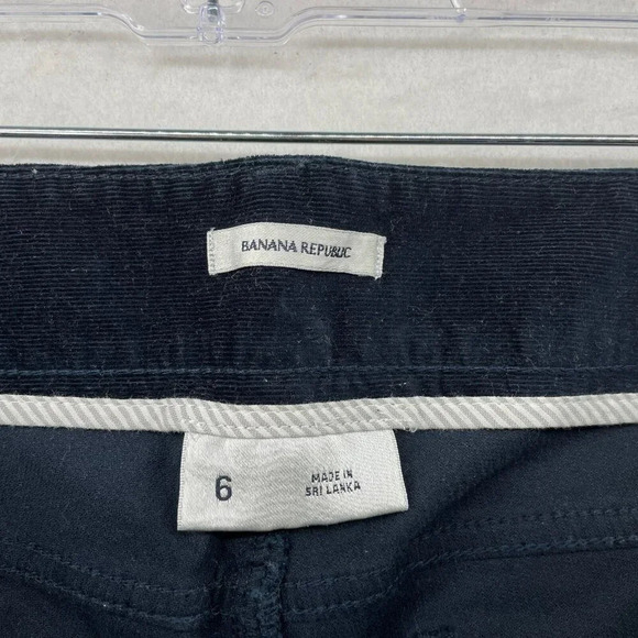 Banana Republic Pants Womens 6 Black Curduroy Mid Rise Slim Straight Stretch - Picture 9 of 12